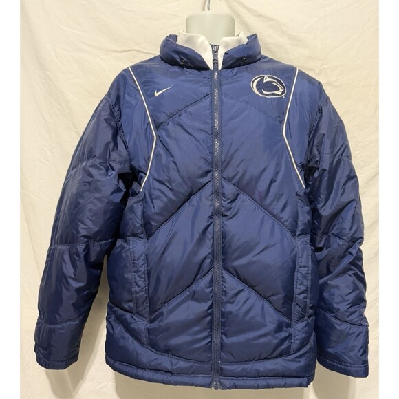 Nike Penn State Puffer Down Filled, Removable Hood Coat Jacket Nittany Lion Sz M - Picture 3 of 16